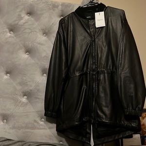 Theory Zip up Anorak Valencia Leather Jacket